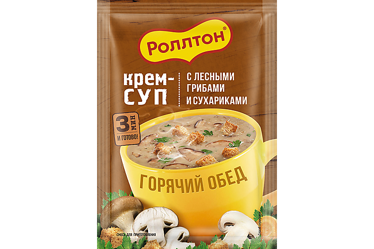 Крем-суп «Роллтон» с лесными грибами и сухариками, 21 г