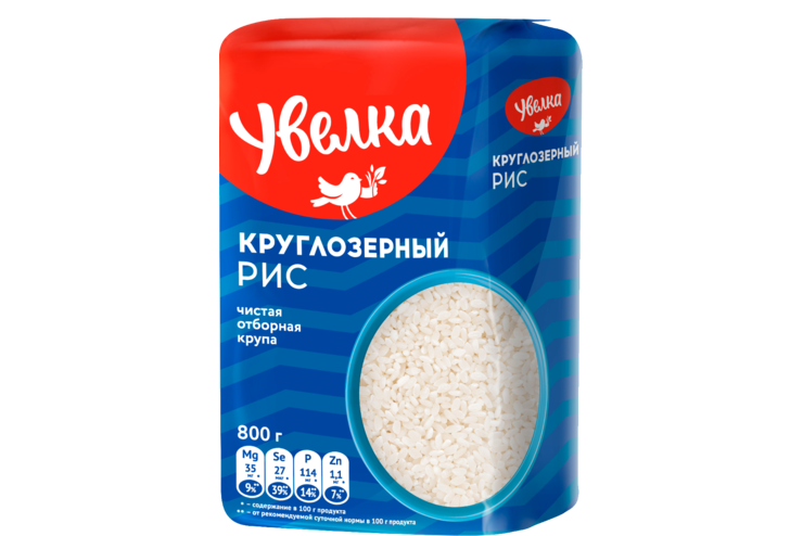 Рис «Увелка» круглозерный, 800 г Рис «Увелка» круглозерный, 800 г