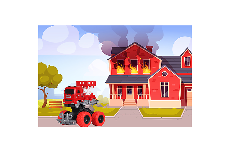 Пожарная техника «Wild Power» со спецэффектом поворота на 360 градусов, цвет: красный