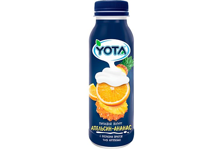 Йогурт питьевой 1.5% «Yota» апельсин-ананас, 300 г