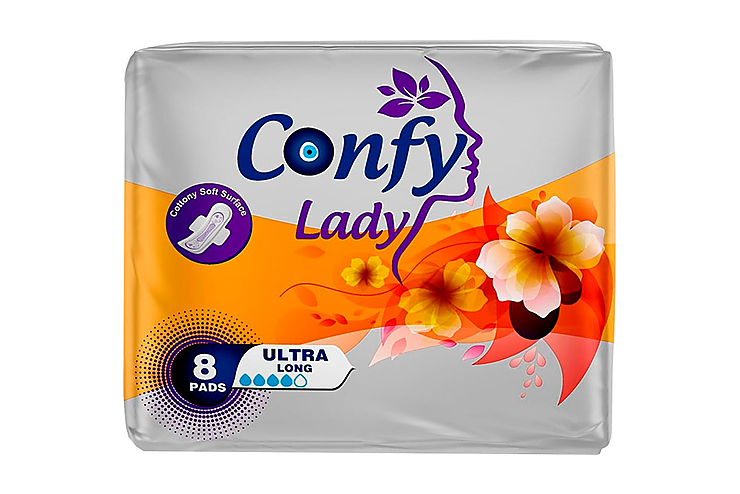 Прокладки Confy Lady Ultra Long, 8 шт, 74 г