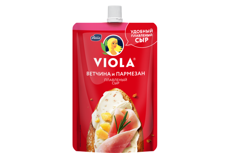 Сыр плавленный 45% «Viola» ветчина и пармезан, 180 г – купить по ...