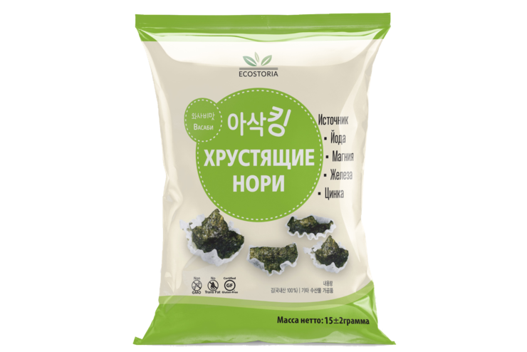 Нори «Ecostoria» Хрустящие с васаби, 15 г – купить по приятной цене с ...