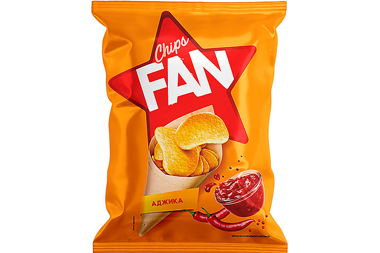 «Fan», чипсы со вкусом аджики, 250 г