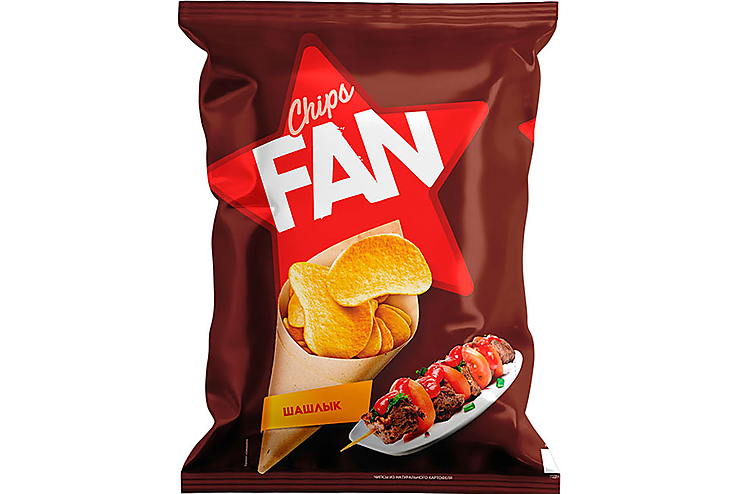 «Fan», чипсы со вкусом шашлыка, 250 г