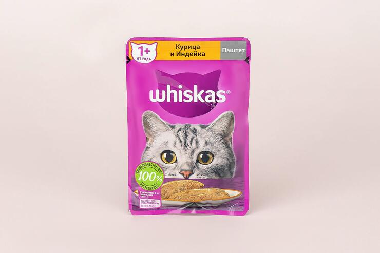 Влажный корм для кошек «Whiskas» паштет с курицей и индейкой, 75 г
