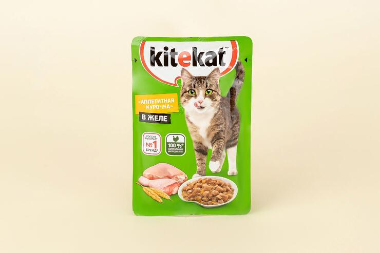 Влажный корм для кошек «Kitekat» «Аппетитная курочка» в желе, 85 г