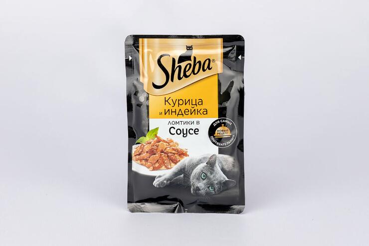 Влажный корм для кошек «Sheba» Ломтики в соусе с курицей и индейкой, 75 г