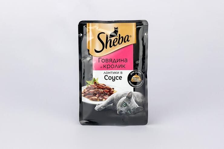 Влажный корм для кошек «Sheba» ломтики в соусе с говядиной и кроликом, 75 г