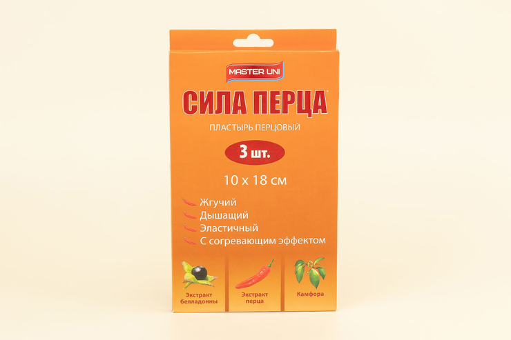 Пластырь «MasterUni» Перцовый, 3шт Пластырь «MasterUni» Перцовый, 3шт