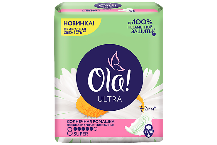 Прокладки «Ola! Ultra» Super Солнечная ромашка