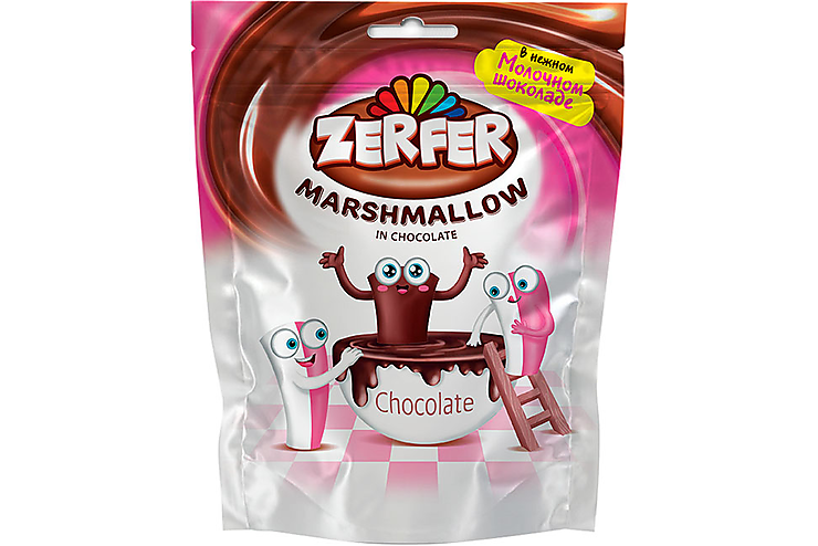 «Zerfer», маршмеллоу с клубнично-сливочным вкусом, в шоколаде, 110 г