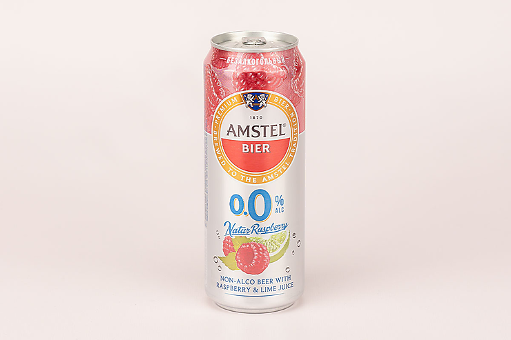 Пивной напиток «Amstel» безалкогольный 0.0 Natur Raspberry & Lime juice, 430 мл