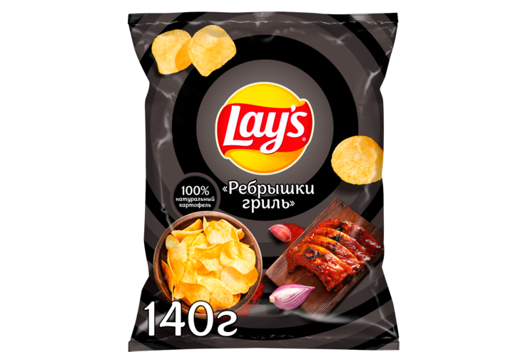 Чипсы «Lay's» Ребрышки Гриль, 140 г – купить по приятной цене с ...