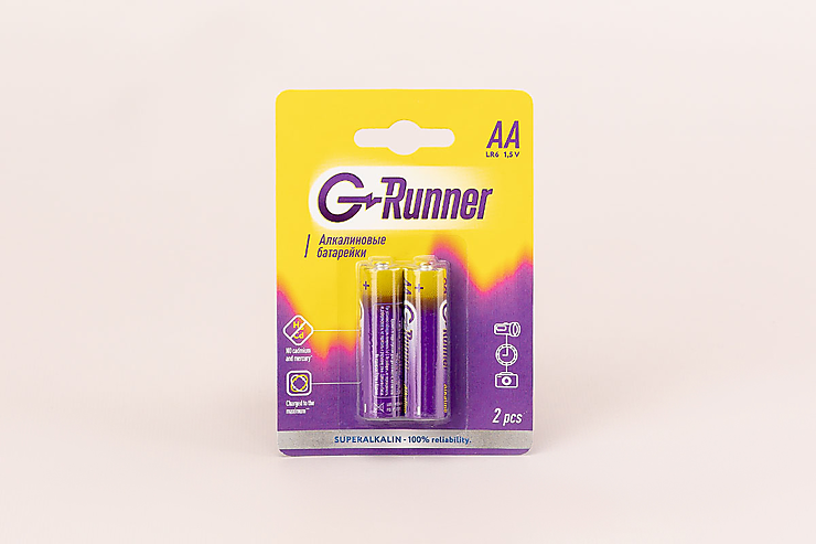 Батарейки алкалиновые «G-runner» AA/LR6, 1,5 V, 2шт