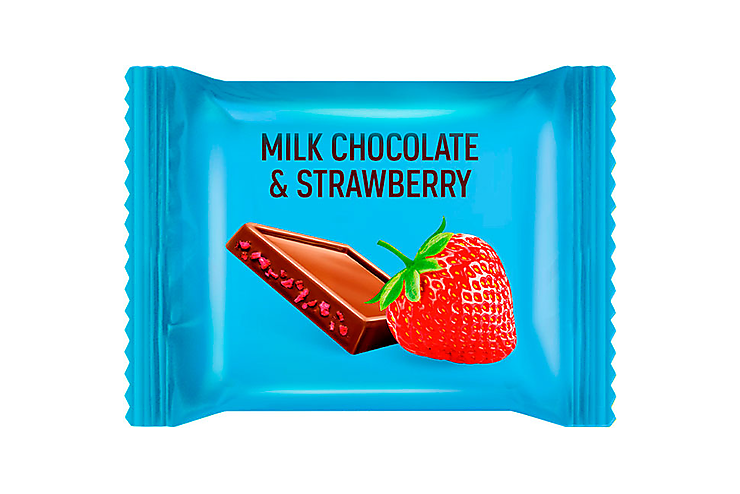 «OZera», молочный шоколад  Milk & Strawberry с клубничными криспами (коробка 1,2 кг)