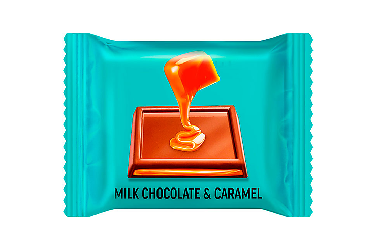 «O'Zera», молочный шоколад Milk & Caramel с мягкой карамельной начинкой (коробка 1,2 кг)