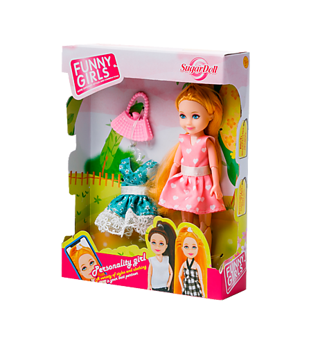 Игровой набор: шарнирная кукла (15 см), наряды и сумочка Арт.601-I