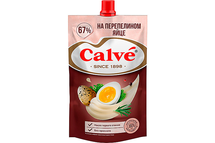 «Calve», майонез «На перепелином яйце» 67%, 200 г