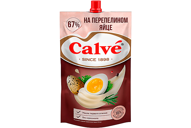 «Calve», майонез «На перепелином яйце» 67%, 400 г