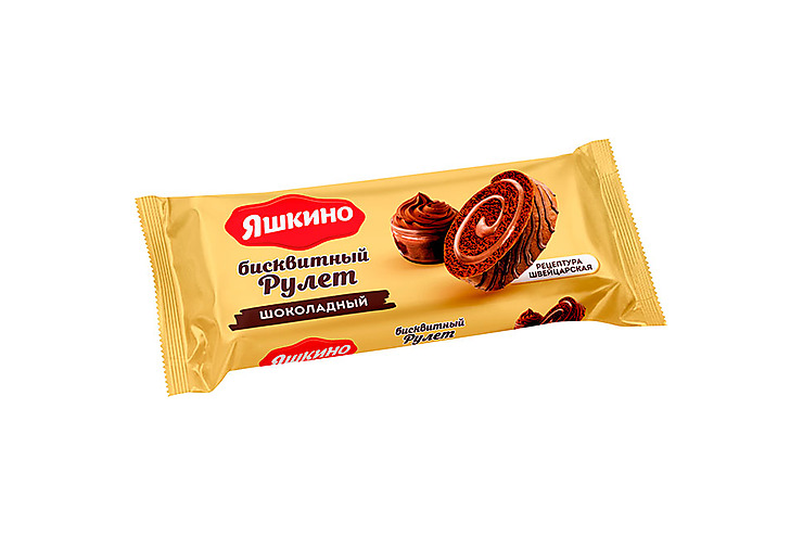 «Яшкино», рулет бисквитный шоколадный, 200 г