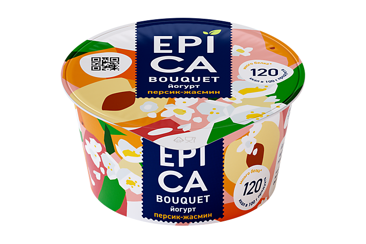 Йогурт 4.8% «Epica» Персик Жасмин 4,8%, 130 г