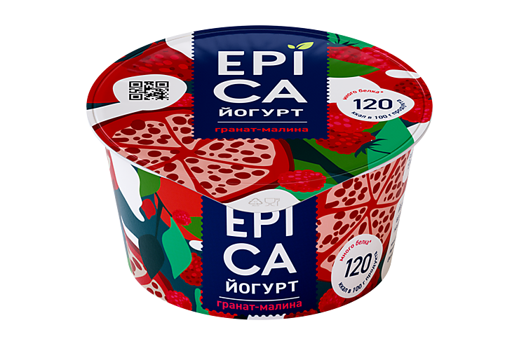 Йогурт 4.8% «Epica» Гранат-малина, 130 г