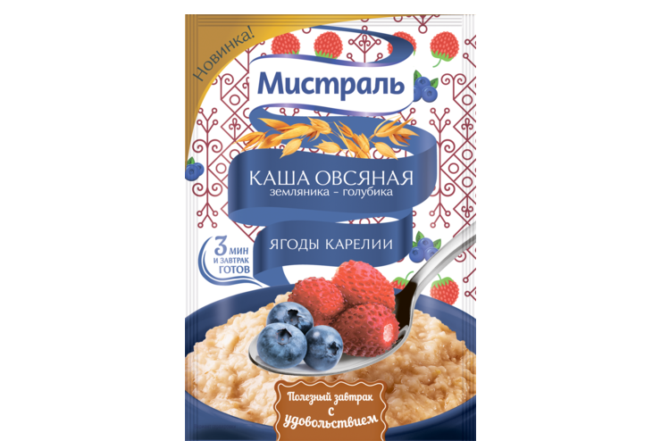 Каша овсяная «Мистраль» земляника-голубика, 40 г – купить по приятной ...
