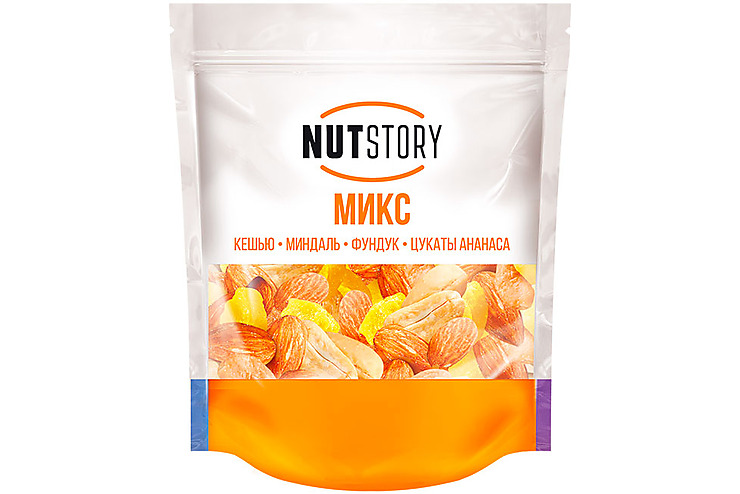«NutStory», микс из кешью, миндаль, фундук, цукаты ананаса, 150 г