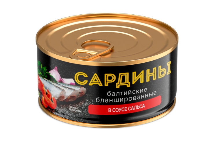 Сардины «За Родину» Балтийские бланшированные в соусе сальса, 185 г ...
