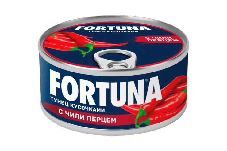 Тунец «Fortuna» кусковой с перцем чили, 185 г – купить по приятной цене ...