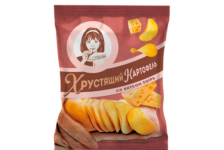 «Хрустящий картофель», чипсы со вкусом сыра, произведены из свежего картофеля, 70 г