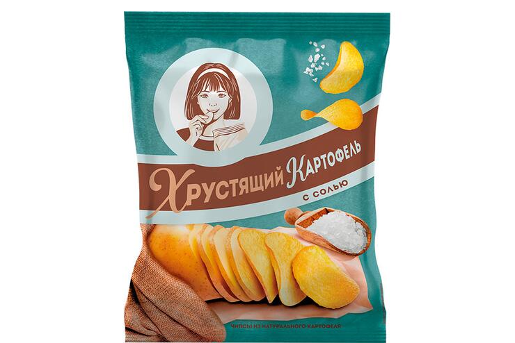 «Хрустящий картофель», чипсы с солью, произведены из свежего картофеля, 40 г