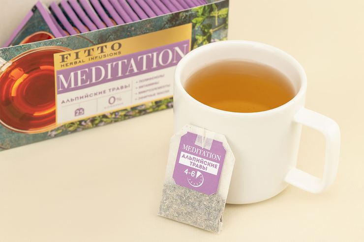 Чай травяной «Fitto» Meditation. Альпийские травы, 25 пакетиков ...