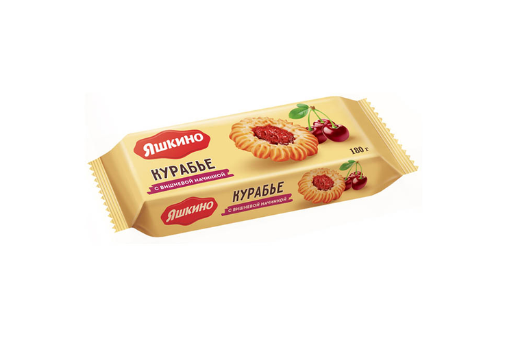 Печенье «Курабье с вишнёвым джемом» «Яшкино», 180 г – купить по ...