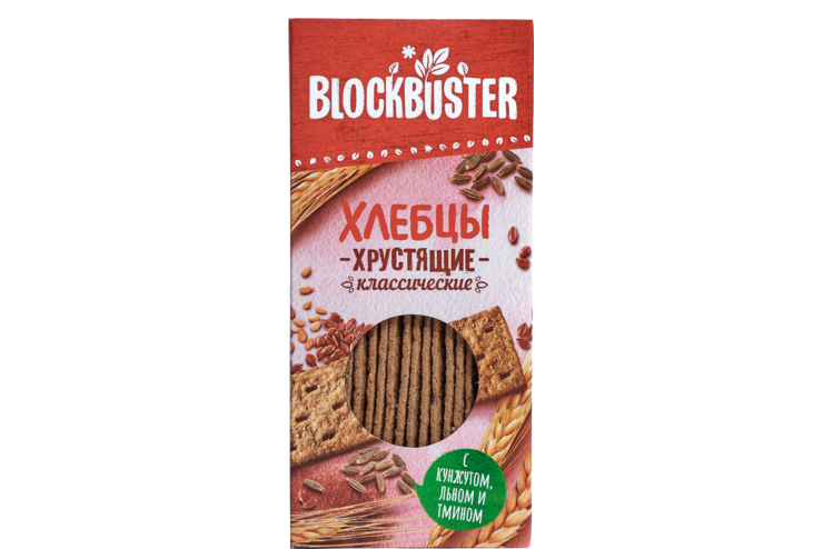 Хлебцы хрустящие «Blockbuster» Классические с кунжутом, льном и тмином ...