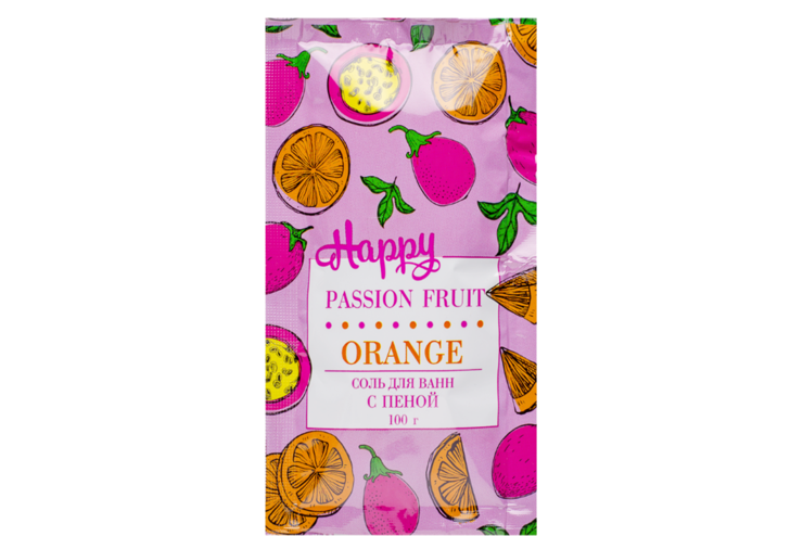 Соль для ванн с пеной «Лаборатория Катрин» Happy. Passion Fruit/Orange ...