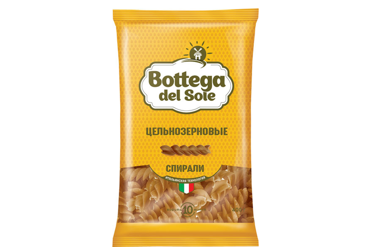 «Bottega del Sole», макаронные изделия «Спирали», цельнозерновые, 400 г «Bottega del Sole», макаронные изделия «Спирали», цельнозерновые, 400 г