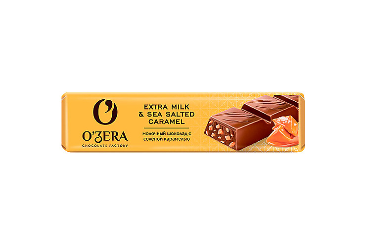 «O'Zera», шоколад молочный Extra Milk &Sea Salted caramel, 6*45 г