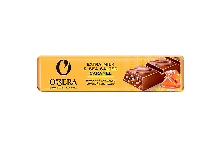 «O'Zera», шоколад молочный Extra Milk &Sea Salted caramel, 45 г