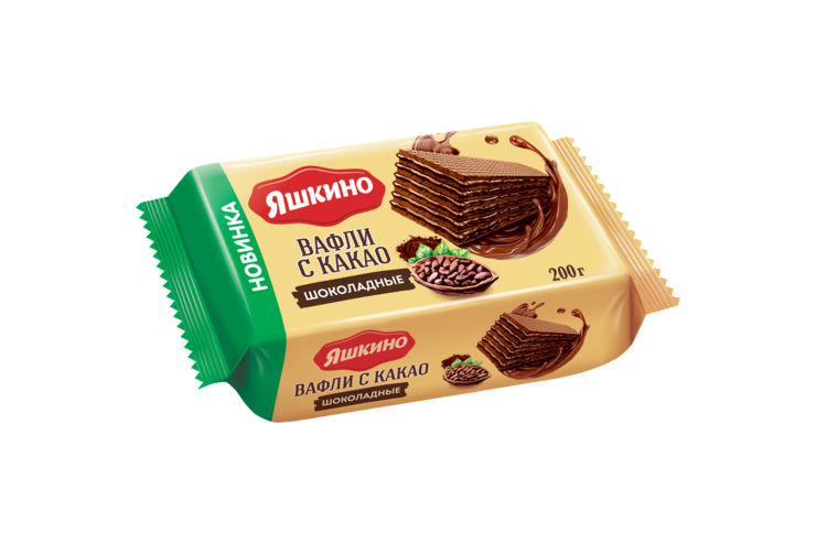 Вафли «Яшкино» с какао, шоколадные, 200 г – купить по приятной цене с ...