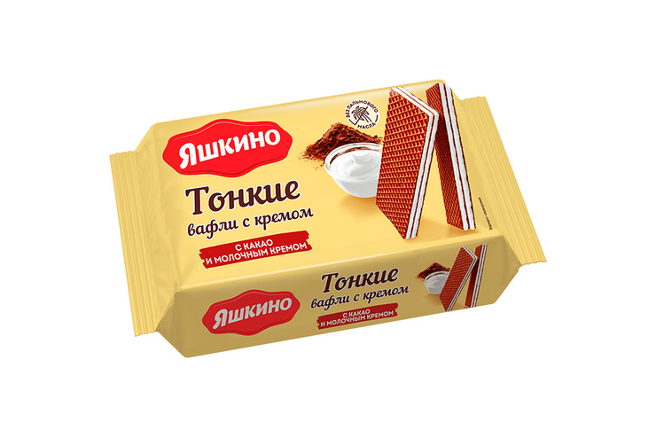 «Яшкино», вафли тонкие с какао и молочным кремом, 144 г «Яшкино», вафли тонкие с какао и молочным кремом, 144 г