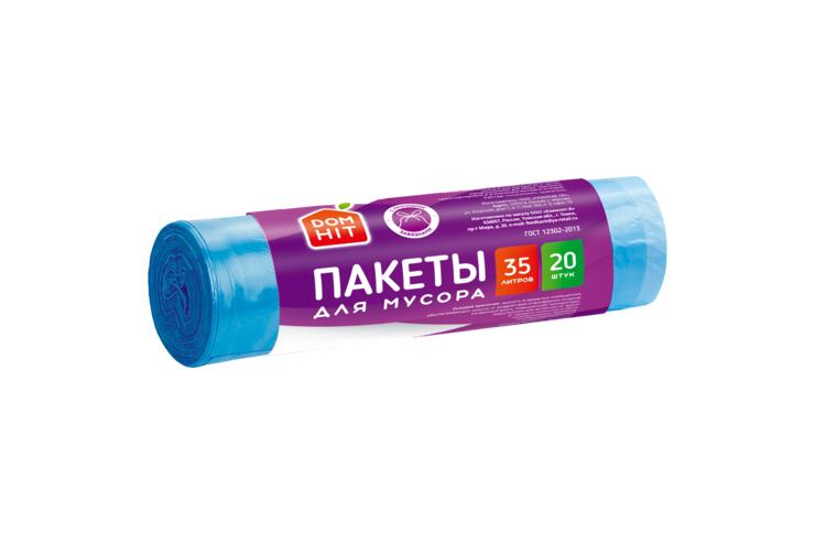 «DOMHIT», пакеты для мусора с завязками