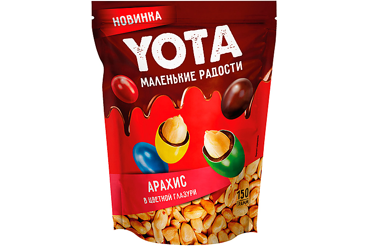 «Yota», драже арахис в шоколадной и сахарной цветной глазури, 150 г