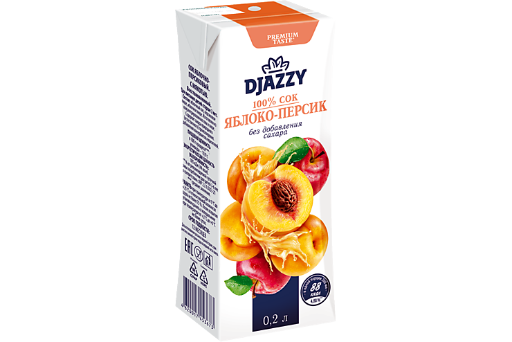 Сок «Djazzy» яблоко-персик, 200 мл