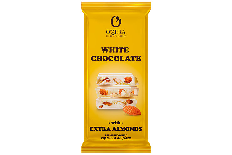 Шоколад «O'Zera» White and Extra Almond, 90 г