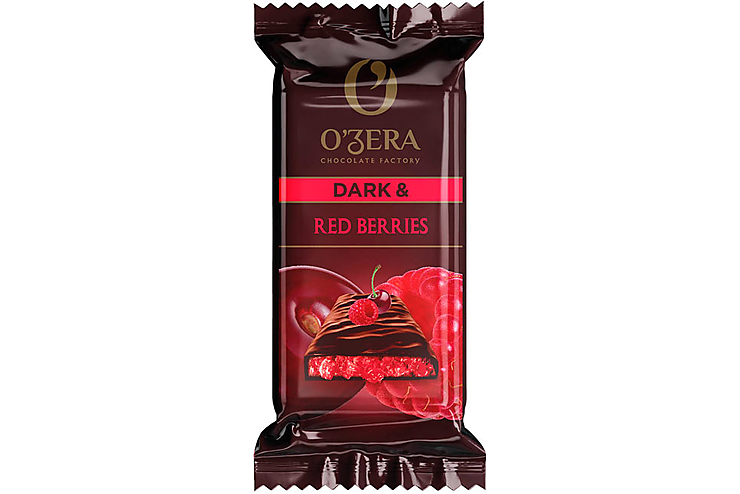 «O'Zera», шоколад горький  Dark & Red berries, 40 г