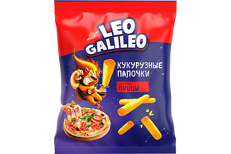 «Leo Galileo», кукурузные палочки со вкусом пиццы, 45 г