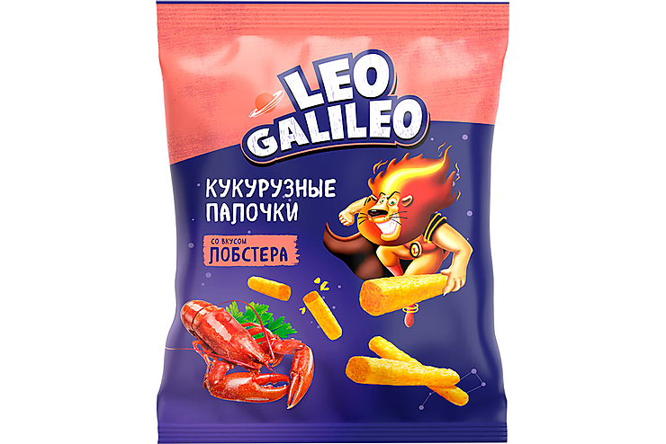 «Leo Galileo», кукурузные палочки со вкусом лобстера, 45 г