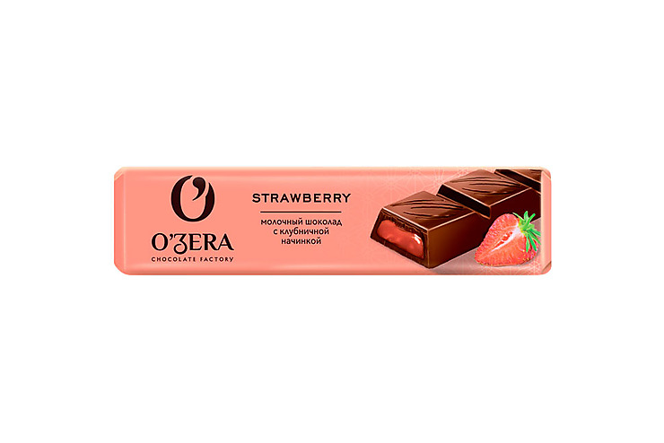 «O'Zera», шоколадный батончик Strawberry,6шт 50 г